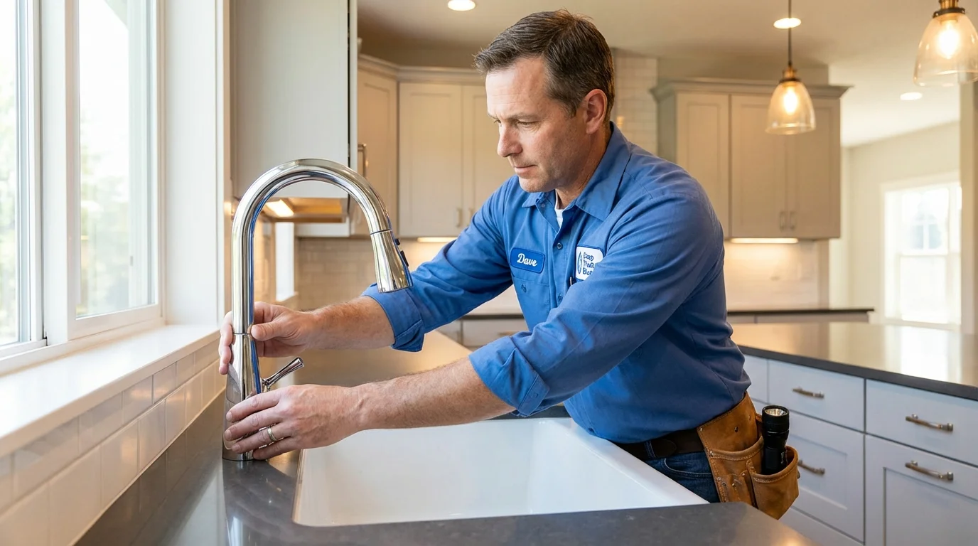 Kitchen faucet installation by Johns Plumbing LLC in Pascoag